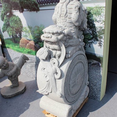 石雕門墩石 花崗巖石雕門鼓石 寺廟石墩抱鼓石　五福臨門抱鼓石定制