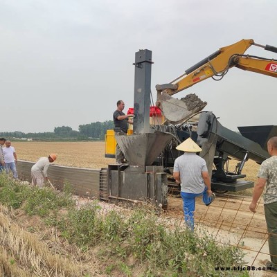 鴻信路牙石一次成型機 自走式路沿石滑模機 履帶式水溝滑模機