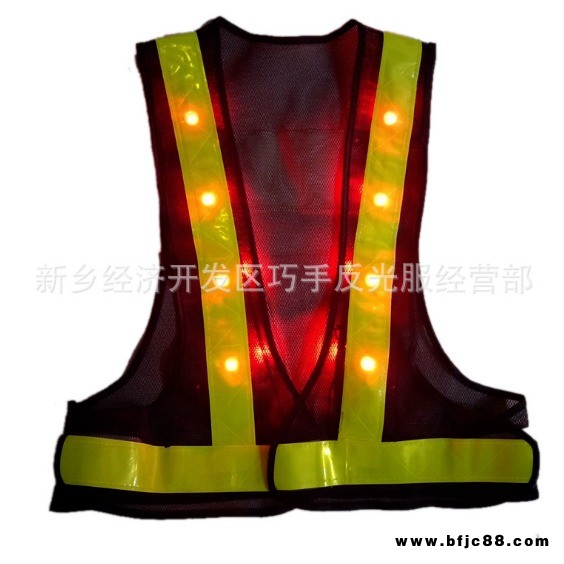 巧手T型LED燈反光背心馬甲反光騎行服 交通路政反光衣服安全背心 廠家批發(fā) 價(jià)格優(yōu)惠