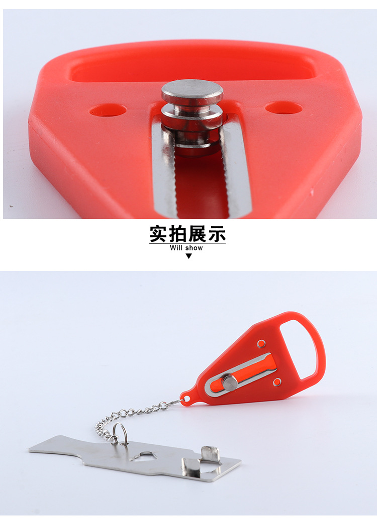 portable lock便攜式臨時(shí)安全門扣鎖房門檔 頂門器阻門器防盜鎖示例圖7