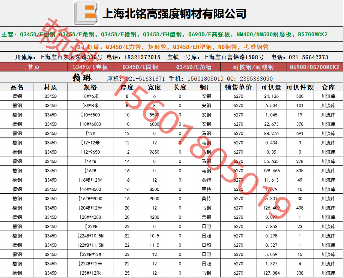 槽鋼Q345D，哪里有Q345D槽鋼現貨示例圖1