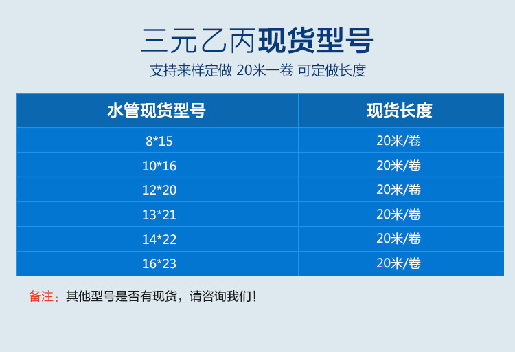 11*21長城直供三元乙丙輸水膠管EPDM橡膠管耐酸堿汽車橡膠管示例圖3