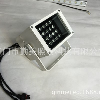 工廠直銷LED24W外控RGB全彩DMX512方形投光燈/跑動追光防水射燈