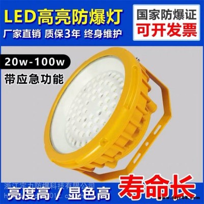 LED節(jié)能防爆泛光燈隔爆型 倉庫廠房50W80瓦100W加油站應急照明投光燈