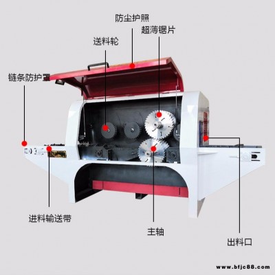 木工機械模板方木圓木龍骨開條開板切割機 上下軸大型多片鋸小型木板開料機