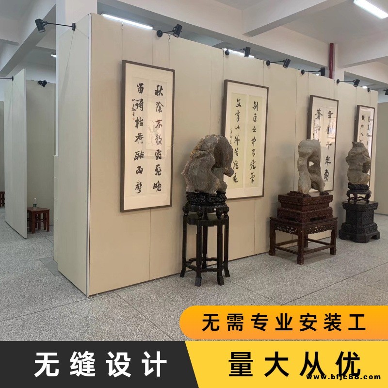 無縫書畫展板墻學(xué)校美術(shù)文化館作品攝影宣傳隔斷貼亞麻布藝術(shù)板墻