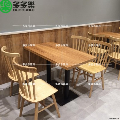 中式餐廳復古實木餐桌 面館餐桌椅定制 休閑茶餐廳實木桌椅