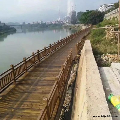 景區河道仿木地板 景觀廣場水泥地板 福淼 水泥仿木地板