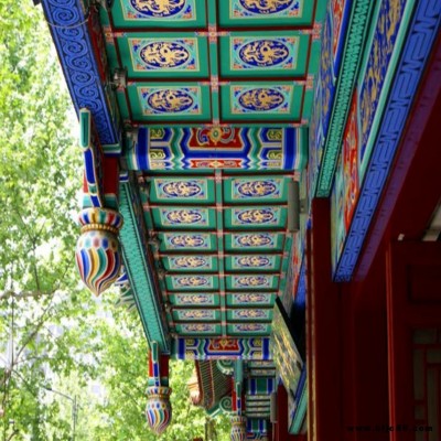 仿古建筑彩繪裝飾壓邊條 寺院佛堂天花板吊頂橫梁裝飾板材料