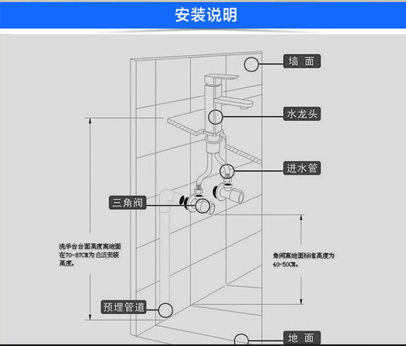 歐式面盆冷熱陶瓷水龍頭 大理石臺盆水龍頭 全銅金色洗臉盆龍頭示例圖15