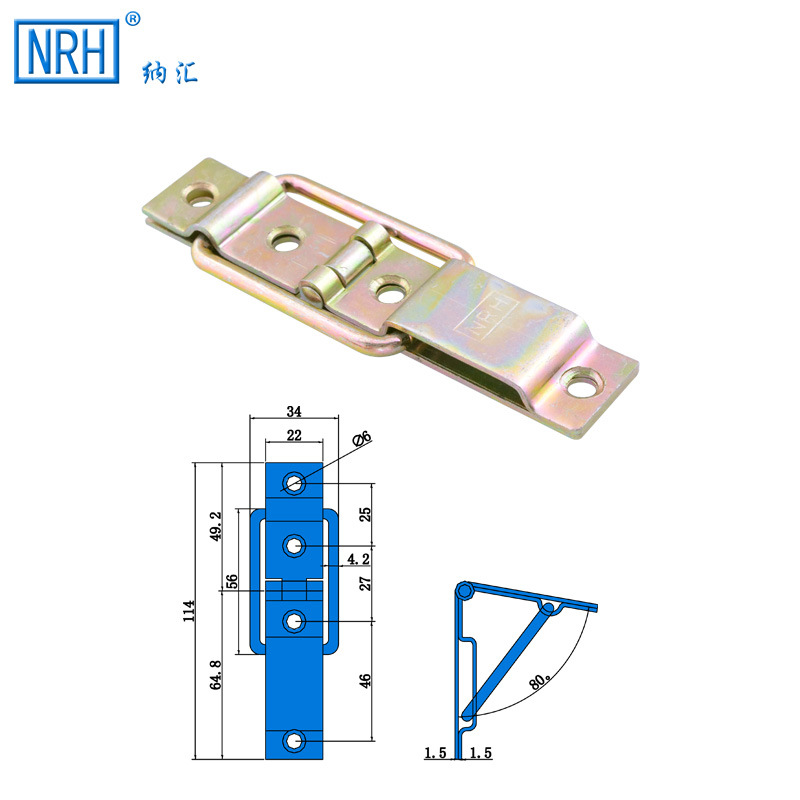 NRH/納匯支撐合頁航空箱專用支撐鉸鏈合頁鐵材質鍍鉻90度支撐合頁示例圖6