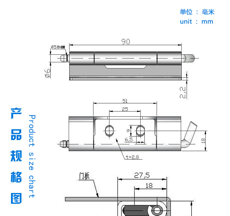 納匯品牌高壓機電箱合頁鉸鏈中控箱合頁配電箱門鉸鏈發(fā)電機合頁示例圖3