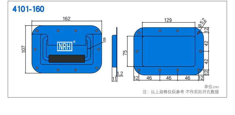 航空箱彈簧提手鋁箱把手工具箱蓋環拉手烤黑提手重型工業箱拉手示例圖4