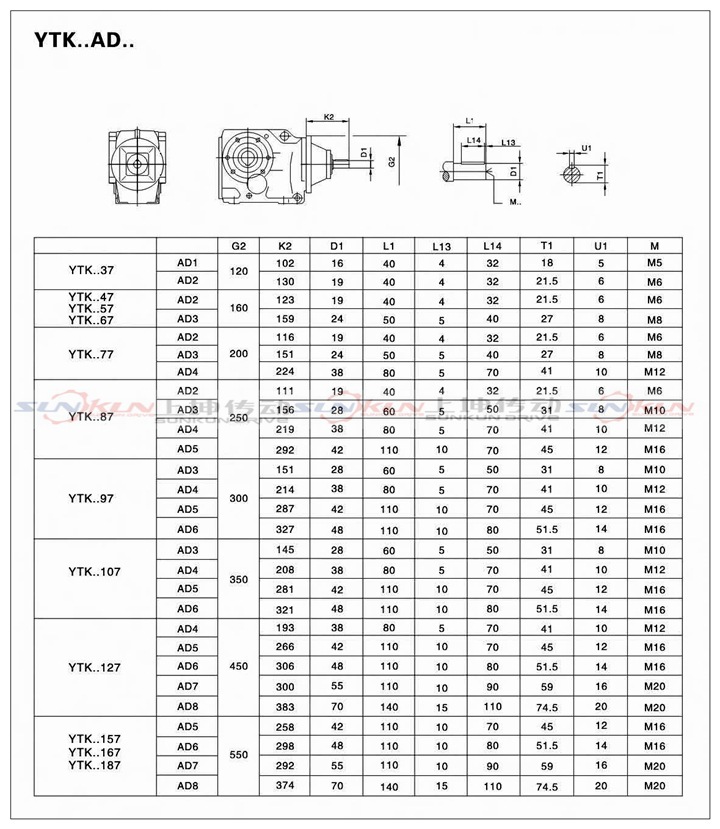 廠家直銷(xiāo)硬齒面齒輪箱KA37-KA187齒輪減速比5.36-197.37扭矩大示例圖8