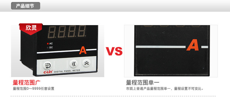 欣靈數顯表 SX-6L 交流 直流 電壓表 數顯電流表 電壓檢測顯示表示例圖10