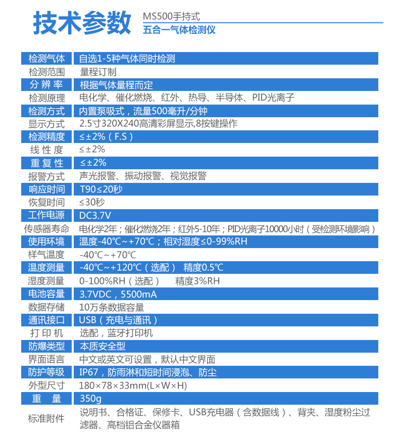 廠家直銷 MS500-Xe泵吸式氙氣純度測試儀 濃度分析儀 記錄儀示例圖6