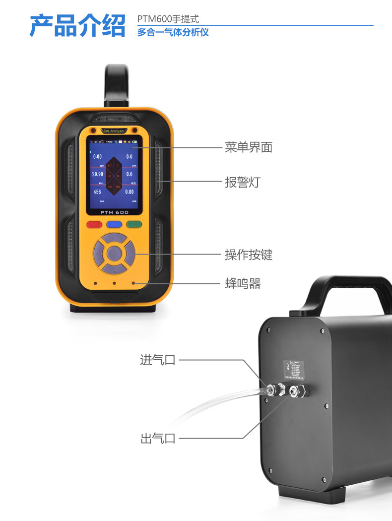 逸云天PTM600-Br2手提泵吸式溴氣濃度檢測分析儀 記錄儀 測試儀示例圖4