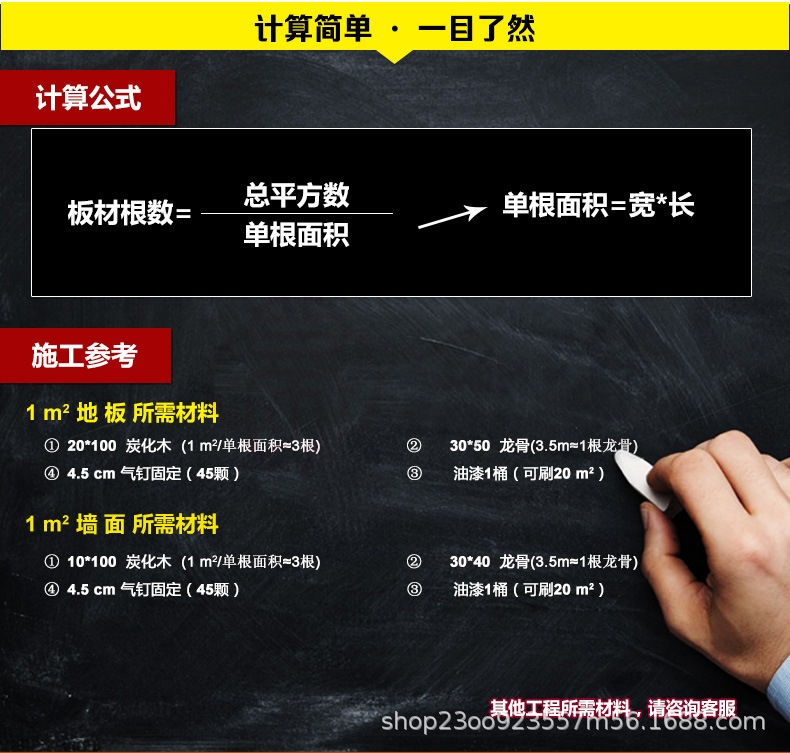 批發(fā)碳化木板材戶外防腐木方龍骨 地板景觀工程材料 防腐木批發(fā)示例圖4