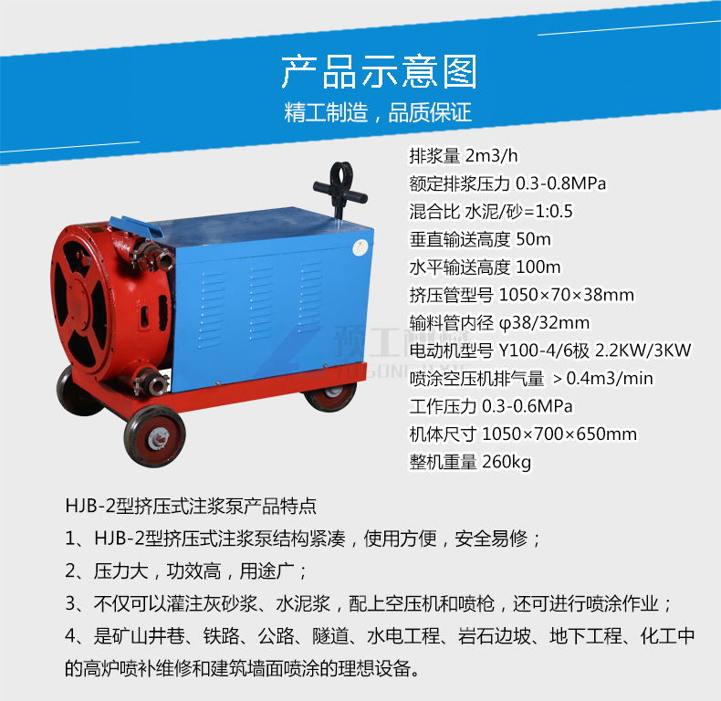 擠壓式注漿泵 隧道注漿泵 軟管擠壓注漿泵 可調速 廠家直銷示例圖3